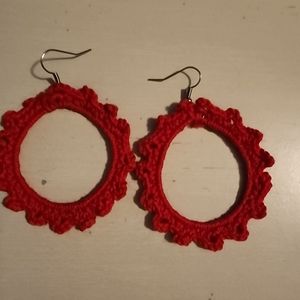 Handmade Crochet Hoop Earrings